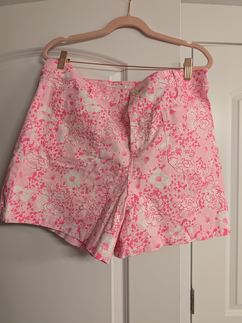 Lilly Pulitzer Pink & White Floral Bermuda Shorts